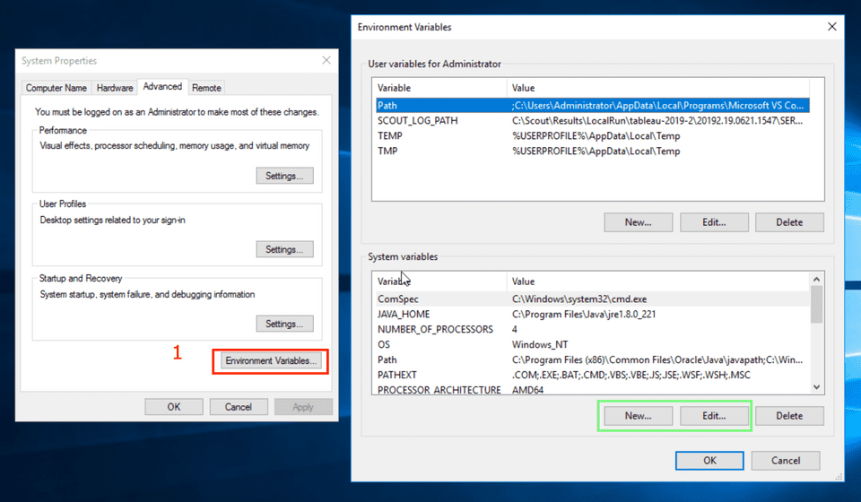 envrionemtn variables interface